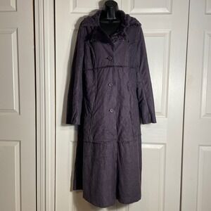 Vintage Apart Impressions Coat Women Large Purple Y2K Faux Suede Faux Fur Lining